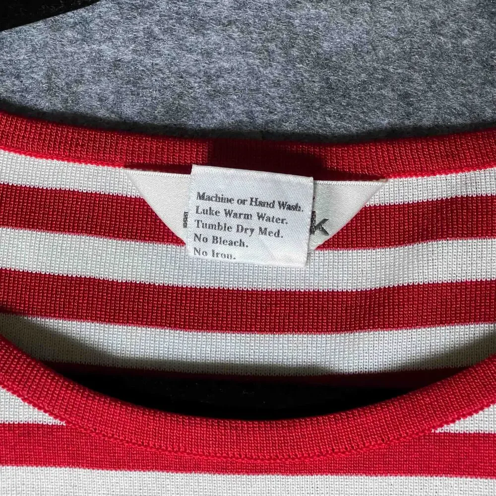Misook Women's Sleeveless Knit Pullover Tank Top Red White Striped Size M - Picture 3 of 6